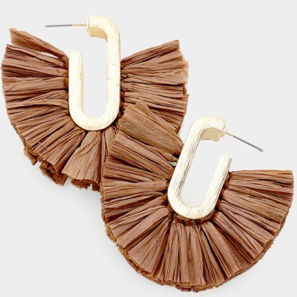 Jewelry - Brown Fan Tassel Earrings